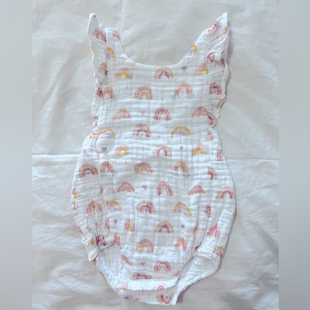 Nola Tawk 100% Organic Cotton Rainbow Sun Suit 12-18 Months